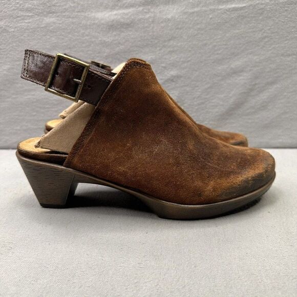 NAOT Upgrade Womens Size 6 Slingback Mule Brown Leather Clog Backstrap Comfort - Picture 1 of 9